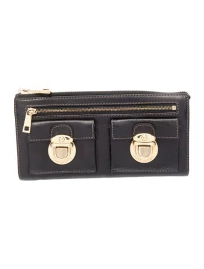 Pre-owned Marc Jacobs Leather Clutch In Black