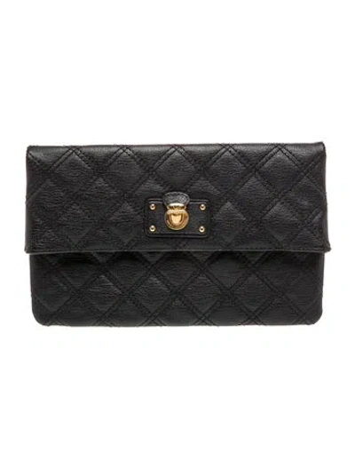 Pre-owned Marc Jacobs Leather Clutch In Black