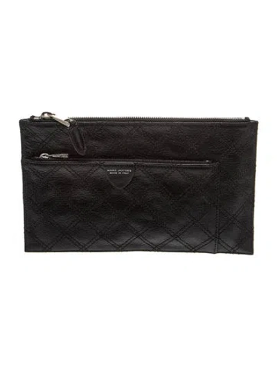 Pre-owned Marc Jacobs Leather Clutch In Black