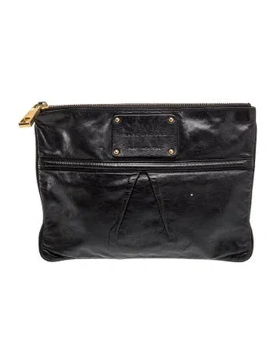Pre-owned Marc Jacobs Leather Clutch In Black