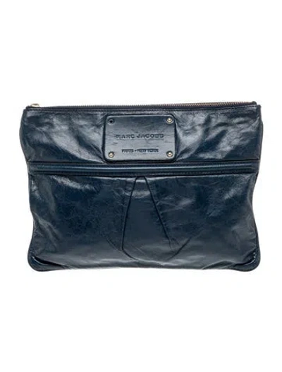 Pre-owned Marc Jacobs Leather Clutch In Blue
