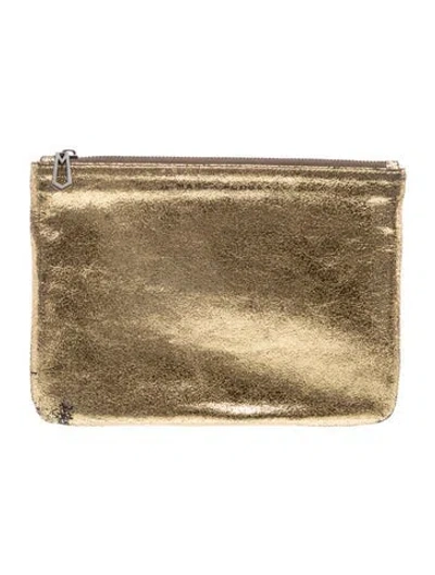Pre-owned Marc Jacobs Leather Clutch In Gold