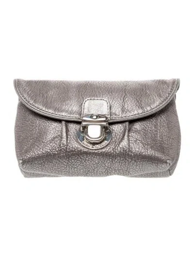 Pre-owned Marc Jacobs Leather Clutch In Gray
