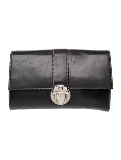 Pre-owned Marc Jacobs Leather Clutch In Gray