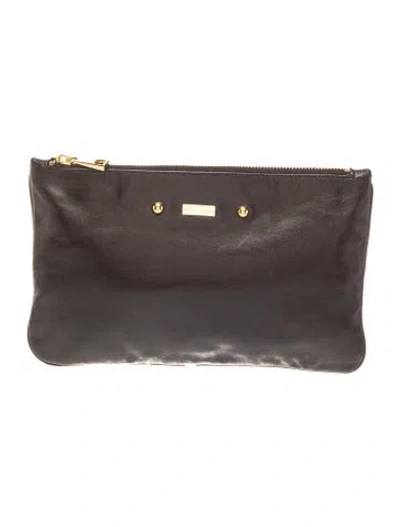 Pre-owned Marc Jacobs Leather Clutch In Gray