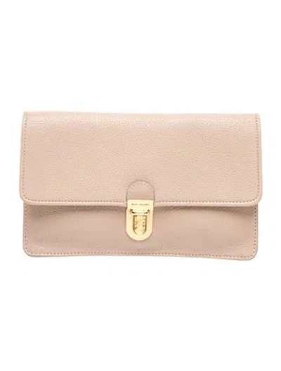 Pre-owned Marc Jacobs Leather Clutch In Neutral