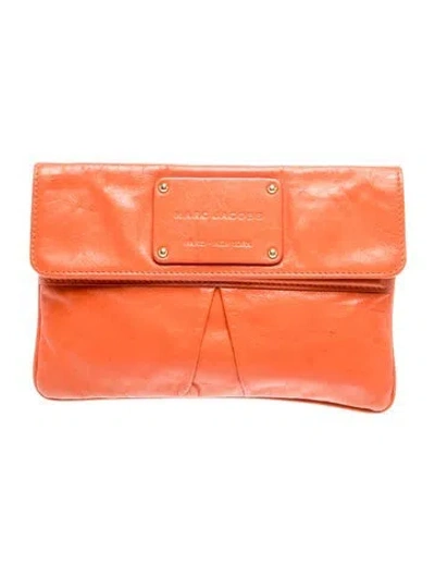 Pre-owned Marc Jacobs Leather Clutch In Orange