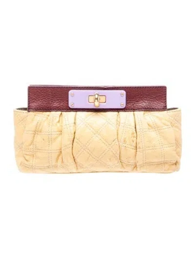 Pre-owned Marc Jacobs Leather Clutch Vintage In Yellow