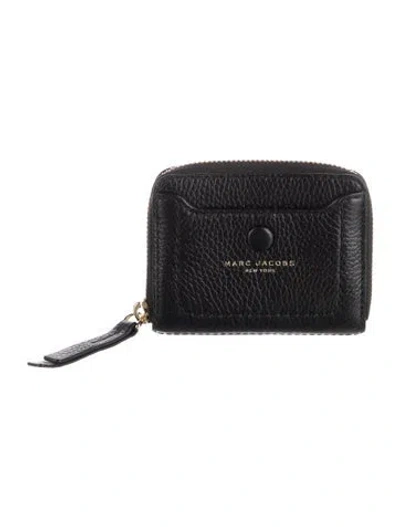 Pre-owned Marc Jacobs Leather Coin Pouch In Black