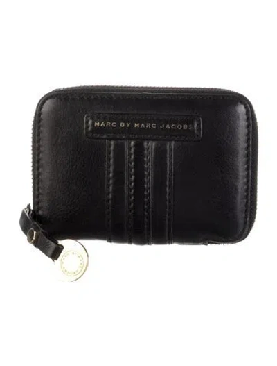 Pre-owned Marc Jacobs Leather Coin Pouch In Black