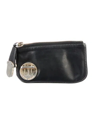 Pre-owned Marc Jacobs Leather Coin Pouch In Black