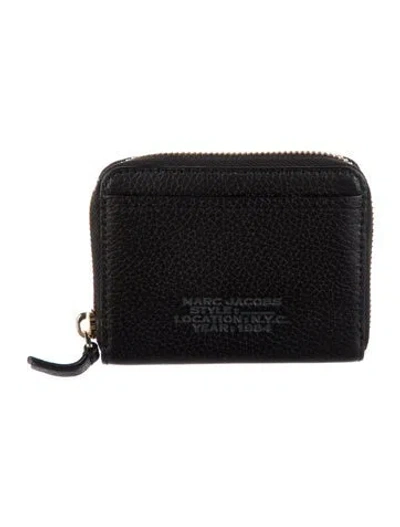 Pre-owned Marc Jacobs Leather Coin Pouch In Black