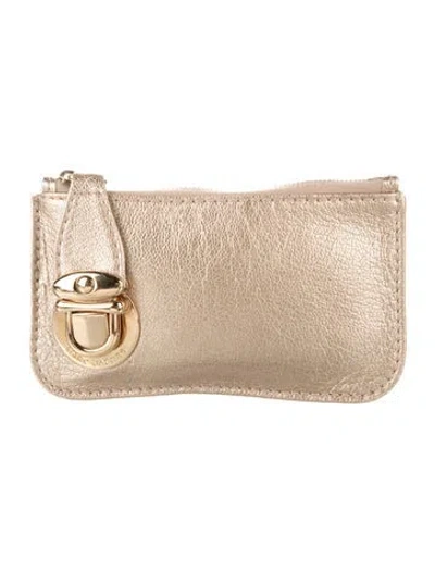 Pre-owned Marc Jacobs Leather Coin Pouch In Gold/metallic