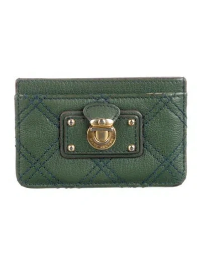Pre-owned Marc Jacobs Leather Coin Pouch In Green