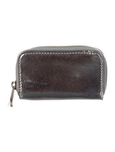 Pre-owned Marc Jacobs Leather Coin Pouch In Silver