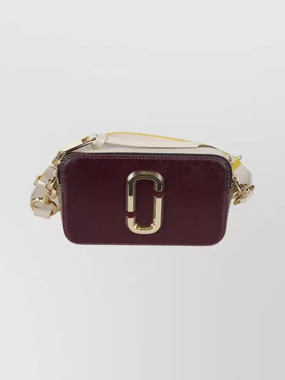Marc Jacobs Leather Color Block Shoulder Bag In Burgundy