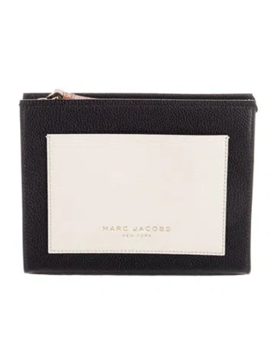 Pre-owned Marc Jacobs Leather Colorblock Cosmetic Bag In Black/brown/neutrals