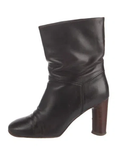 Pre-owned Marc Jacobs Leather Colorblock Pattern Boots In Black