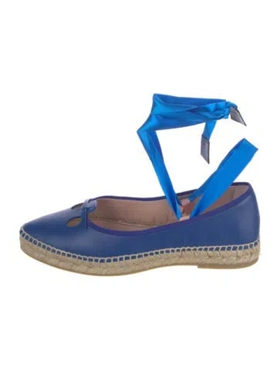 Pre-owned Marc Jacobs Leather Colorblock Pattern Espadrilles In Blue
