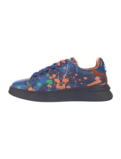 Pre-owned Marc Jacobs Leather Colorblock Pattern Sneakers In Blue