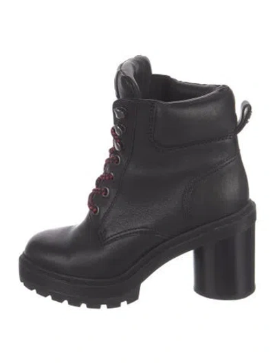 Pre-owned Marc Jacobs Leather Combat Boots In Black