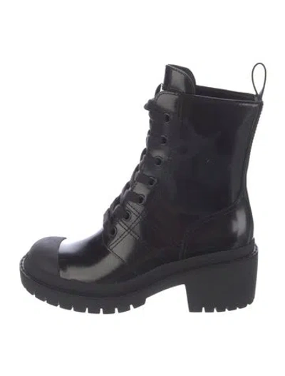 Pre-owned Marc Jacobs Leather Combat Boots In Black