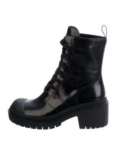 Pre-owned Marc Jacobs Leather Combat Boots In Black