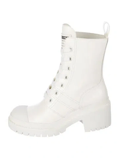 Pre-owned Marc Jacobs Leather Combat Boots In White