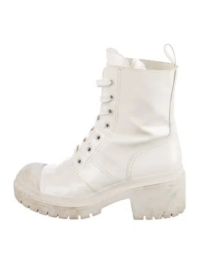 Pre-owned Marc Jacobs Leather Combat Boots In White