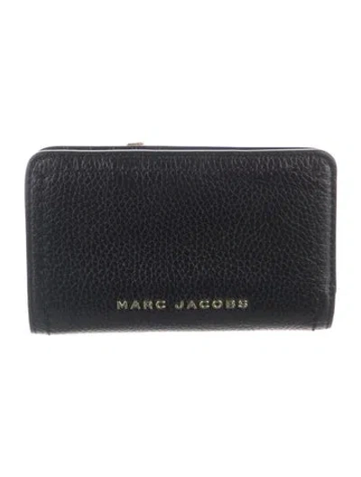 Pre-owned Marc Jacobs Leather Compact Wallet In Black