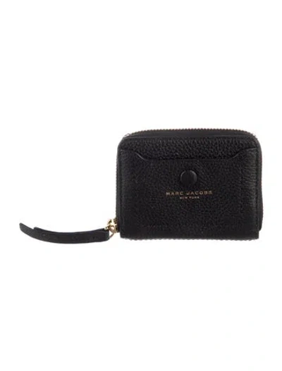 Pre-owned Marc Jacobs Leather Compact Wallet In Black