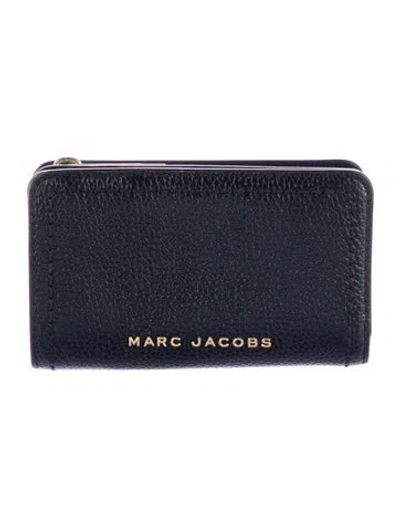 Pre-owned Marc Jacobs Leather Compact Wallet In Black