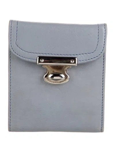 Pre-owned Marc Jacobs Leather Compact Wallet In Blue