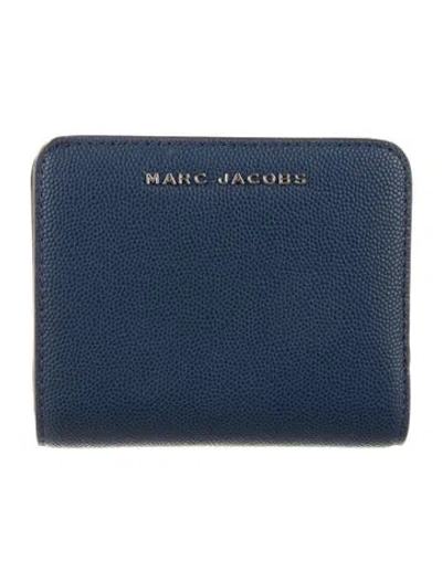 Pre-owned Marc Jacobs Leather Compact Wallet In Blue