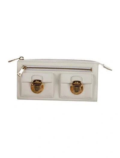 Pre-owned Marc Jacobs Leather Compact Wallet In Gold