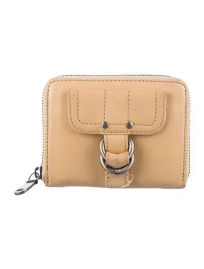 Pre-owned Marc Jacobs Leather Compact Wallet In Neutrals