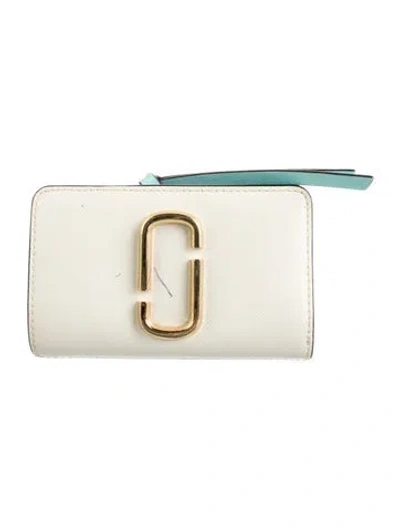 Pre-owned Marc Jacobs Leather Compact Wallet In Neutrals