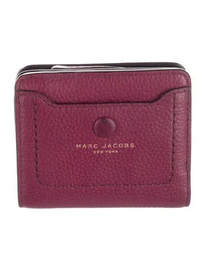 Pre-owned Marc Jacobs Leather Compact Wallet In Purple