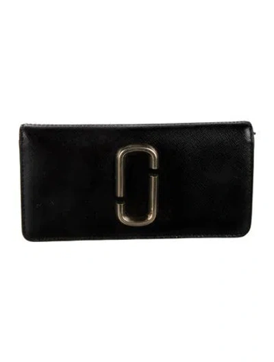 Pre-owned Marc Jacobs Leather Continental Wallet In Black