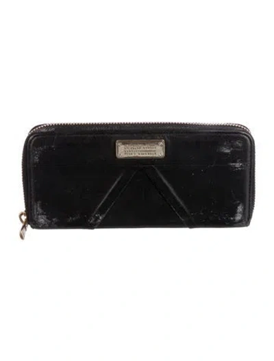Pre-owned Marc Jacobs Leather Continental Wallet In Black