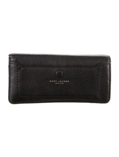 Pre-owned Marc Jacobs Leather Continental Wallet In Black