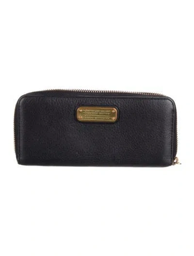 Pre-owned Marc Jacobs Leather Continental Wallet In Black