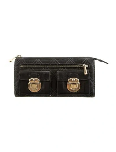 Pre-owned Marc Jacobs Leather Continental Wallet In Black