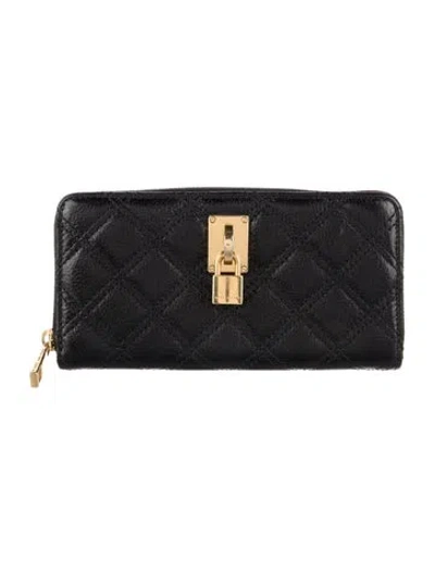 Pre-owned Marc Jacobs Leather Continental Wallet In Black