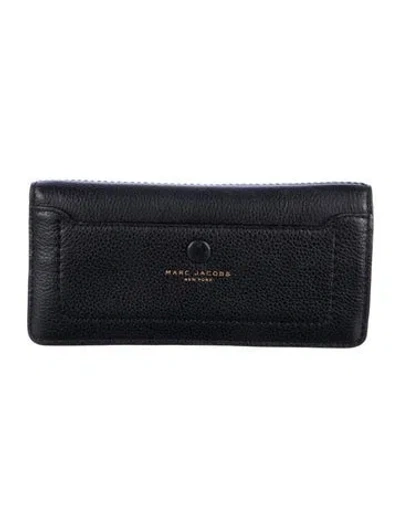 Pre-owned Marc Jacobs Leather Continental Wallet In Black