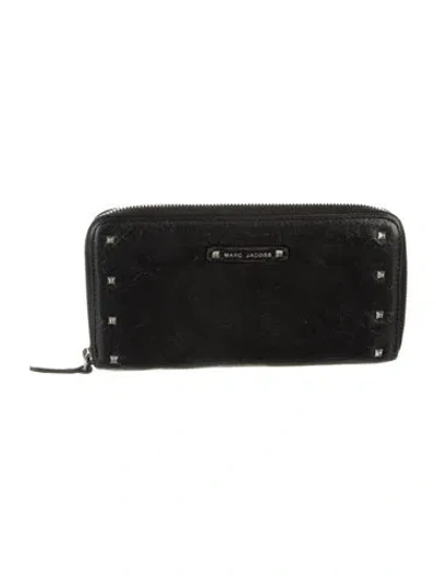 Pre-owned Marc Jacobs Leather Continental Wallet In Black