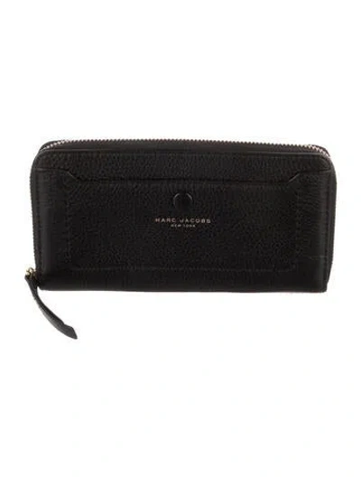 Pre-owned Marc Jacobs Leather Continental Wallet In Black