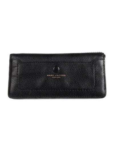 Pre-owned Marc Jacobs Leather Continental Wallet In Black