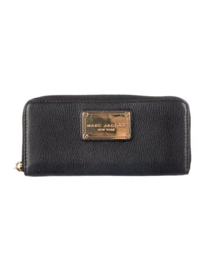 Pre-owned Marc Jacobs Leather Continental Wallet In Black