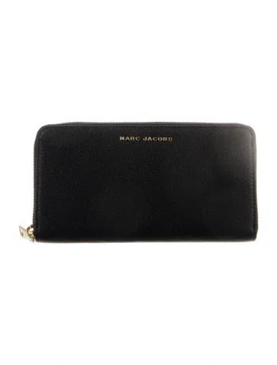 Pre-owned Marc Jacobs Leather Continental Wallet In Black